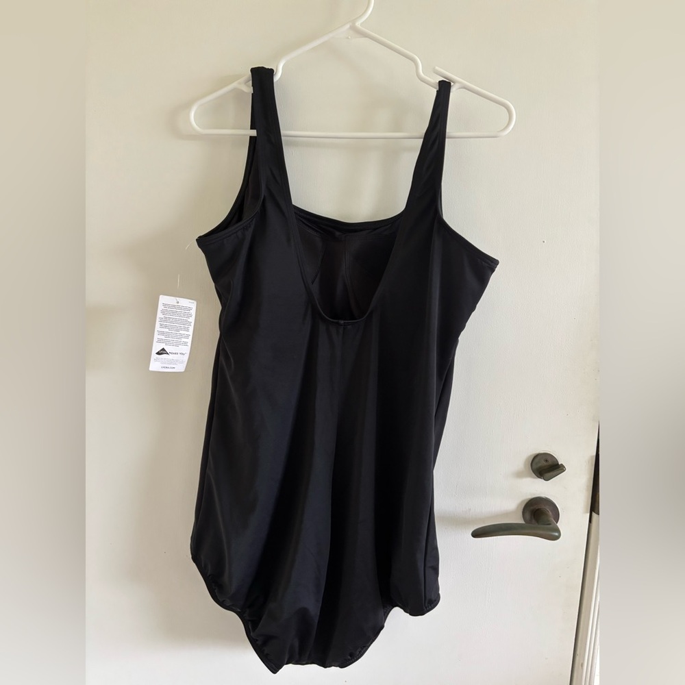 Lands End one piece bathing suit black size 16 long NEW NWT Summer Beach vacay - Picture 2 of 7